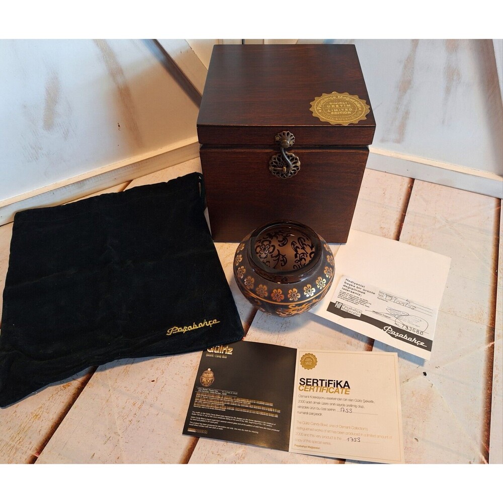 Pasabahce Magazalari Candy Dish (NO LID) w/Certificate & Box #1753 out of 2000